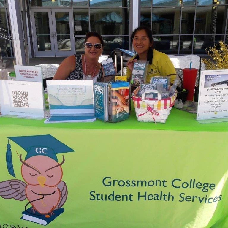 Juliette and Francys Reyes (CAPS) manning the Health Services table for Campus Safety (09/07/2017)